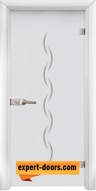 Стъклена интериорна врата Print G 13-1, каса Бяла
