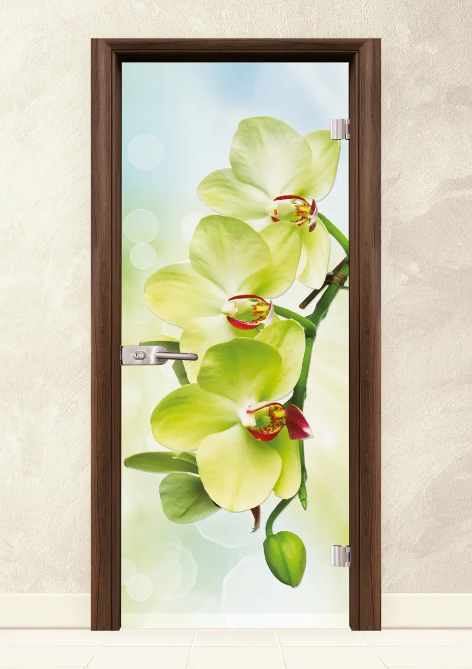 Стъклена интериорна врата Print G 13-3 Green Орех
